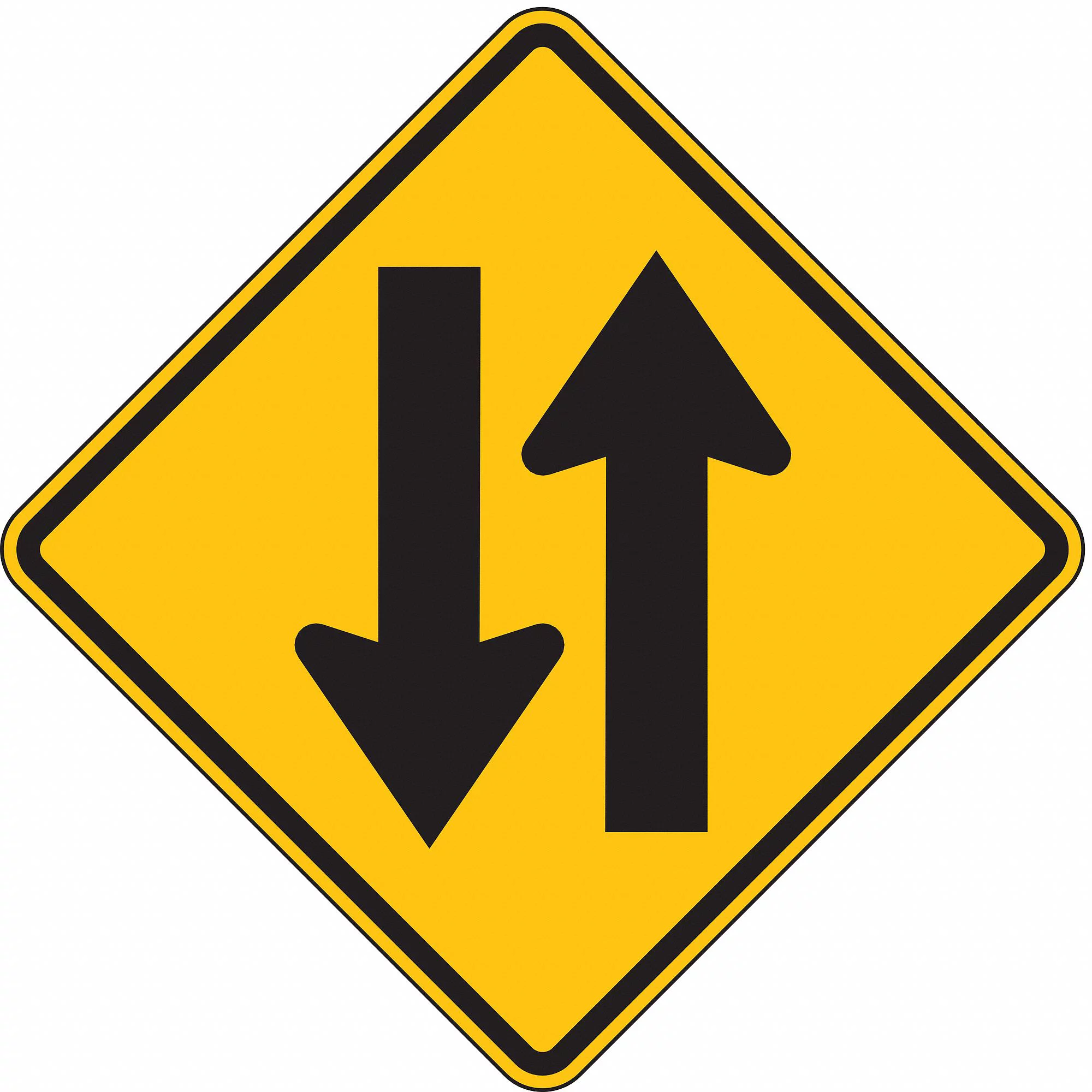 Two way traffic sign symbol