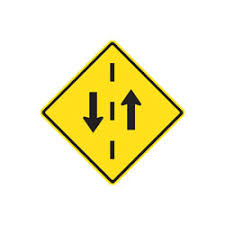 Two way traffic sign size