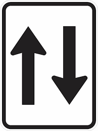 Two way traffic sign color